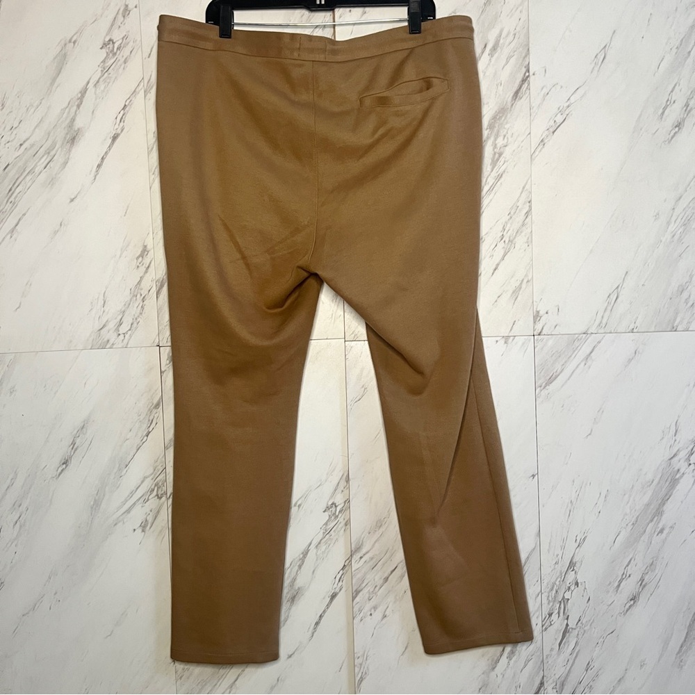 H&M Pleat Casual Knit Camel Pants SZ XL - Picture 3 of 5